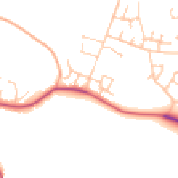 Daytime road noise heatmap for CV23 1DB