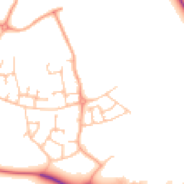 Daytime road noise heatmap for CV23 1EE
