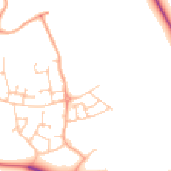 Daytime road noise heatmap for CV23 1EF