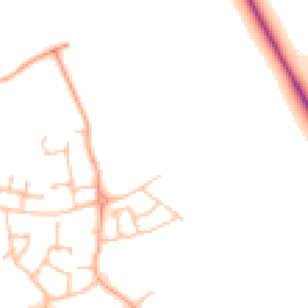 Daytime road noise heatmap for CV23 1EJ