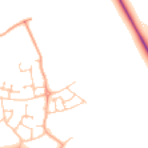 Daytime road noise heatmap for CV23 1EN