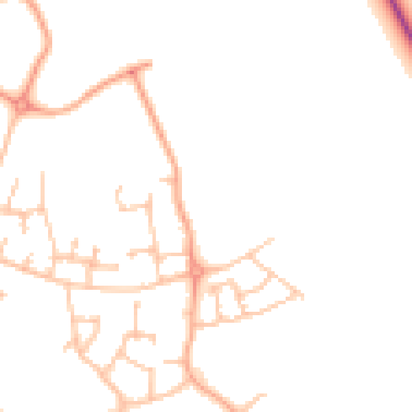Daytime road noise heatmap for CV23 1EQ