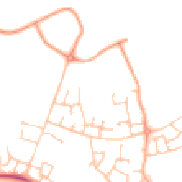 Daytime road noise heatmap for CV23 1EU