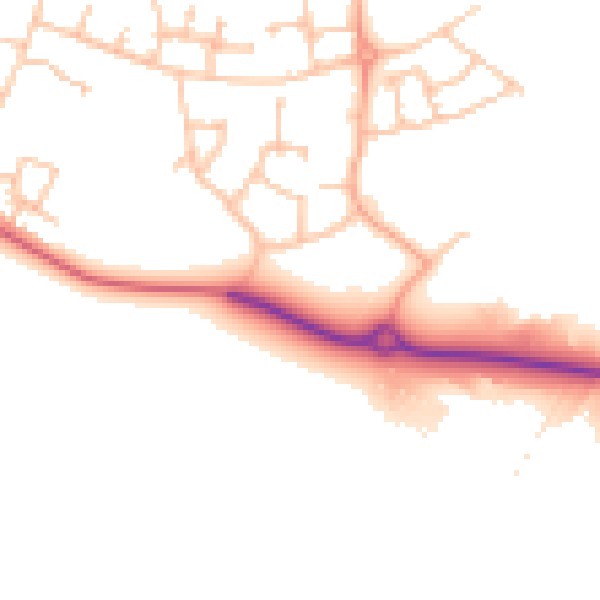 Daytime road noise heatmap for CV23 1FG