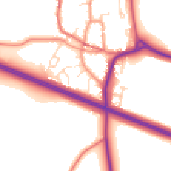 Daytime road noise heatmap for CV23 8UY