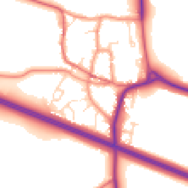 Daytime road noise heatmap for CV23 8UZ