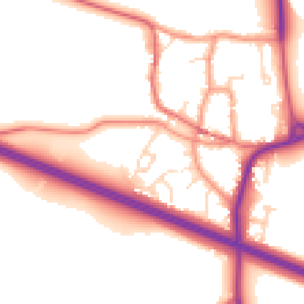 Daytime road noise heatmap for CV23 8XG