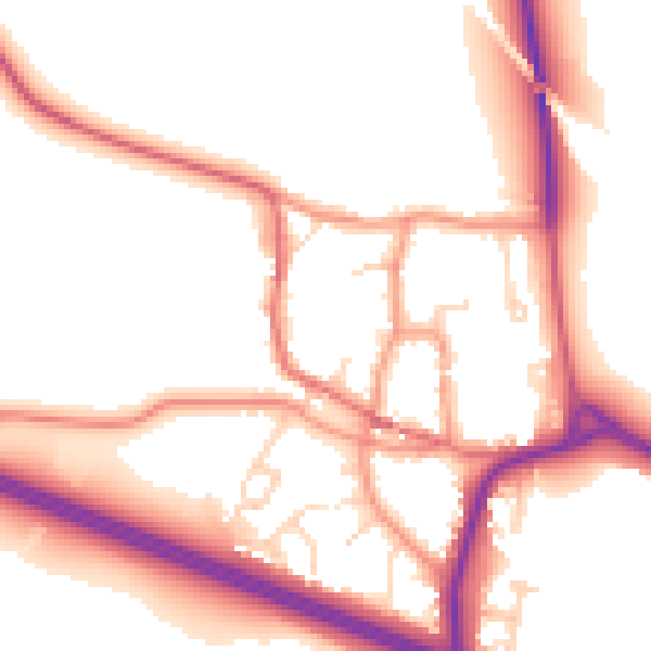 Daytime road noise heatmap for CV23 8XQ