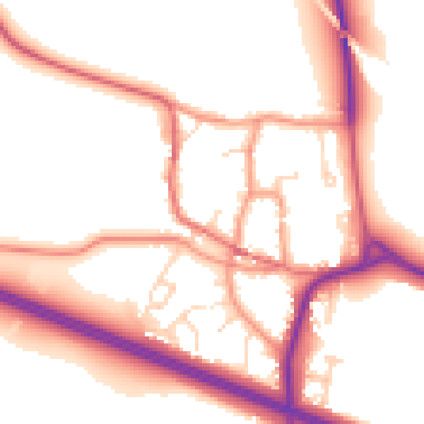 Daytime road noise heatmap for CV23 8YQ