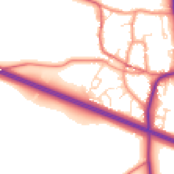 Daytime road noise heatmap for CV23 8YS