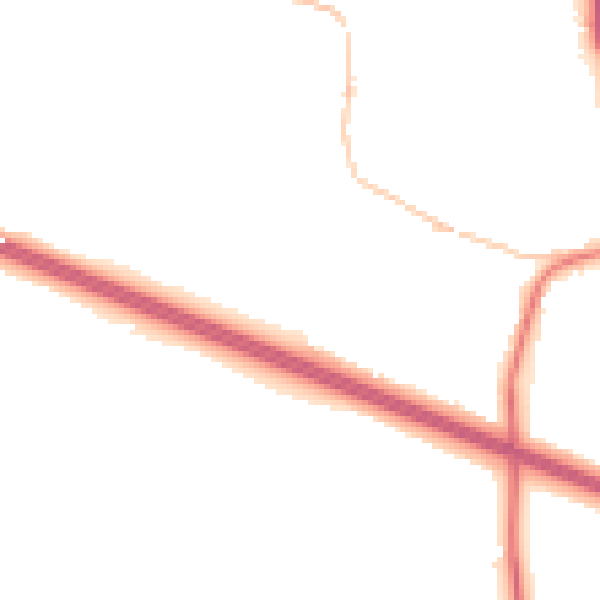 Night-time road noise heatmap for CV23 8YS