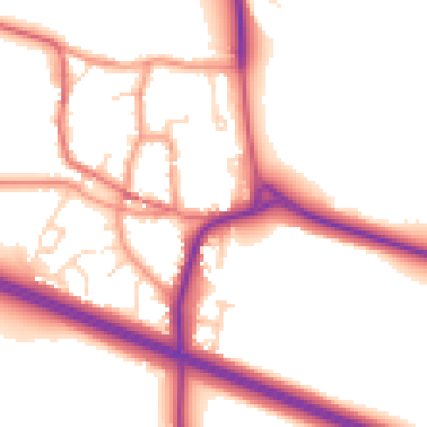 Daytime road noise heatmap for CV23 8YY