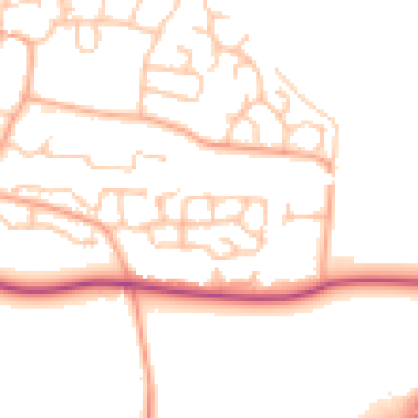Daytime road noise heatmap for CV23 9FF