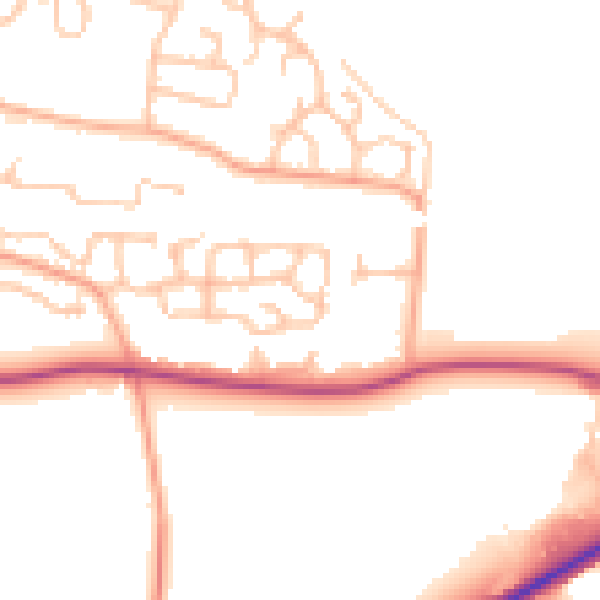 Daytime road noise heatmap for CV23 9FL