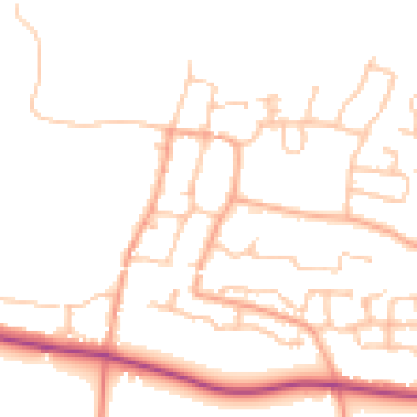 Daytime road noise heatmap for CV23 9FS