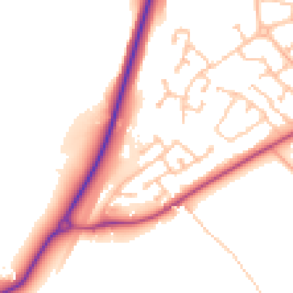 Daytime road noise heatmap for CV23 9FX