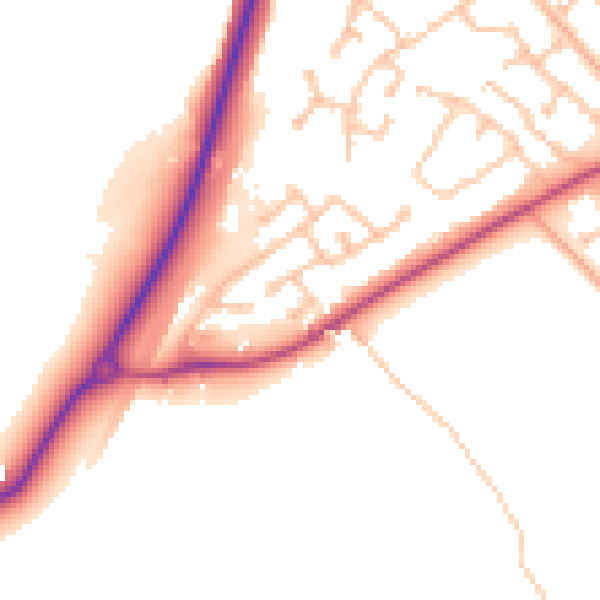 Daytime road noise heatmap for CV23 9FY