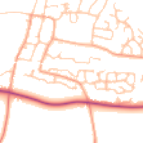 Daytime road noise heatmap for CV23 9GB