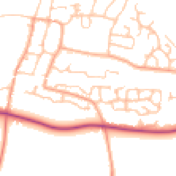 Daytime road noise heatmap for CV23 9GD
