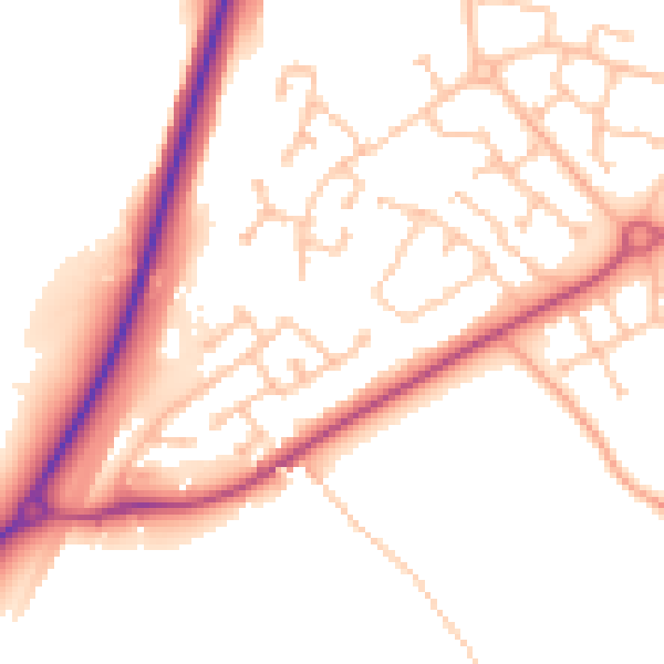 Daytime road noise heatmap for CV23 9GE