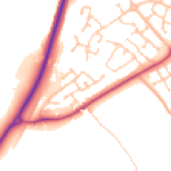 Daytime road noise heatmap for CV23 9GF