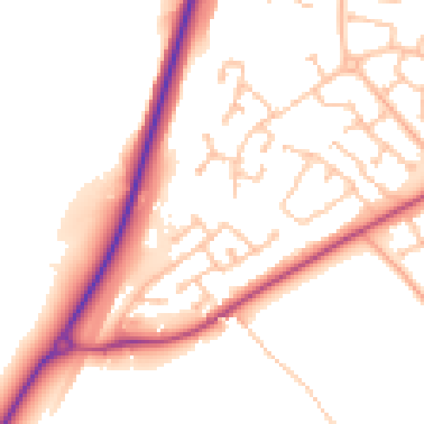 Daytime road noise heatmap for CV23 9GG