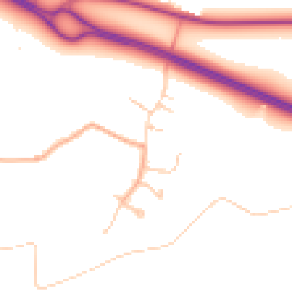 Daytime road noise heatmap for CV23 9JS