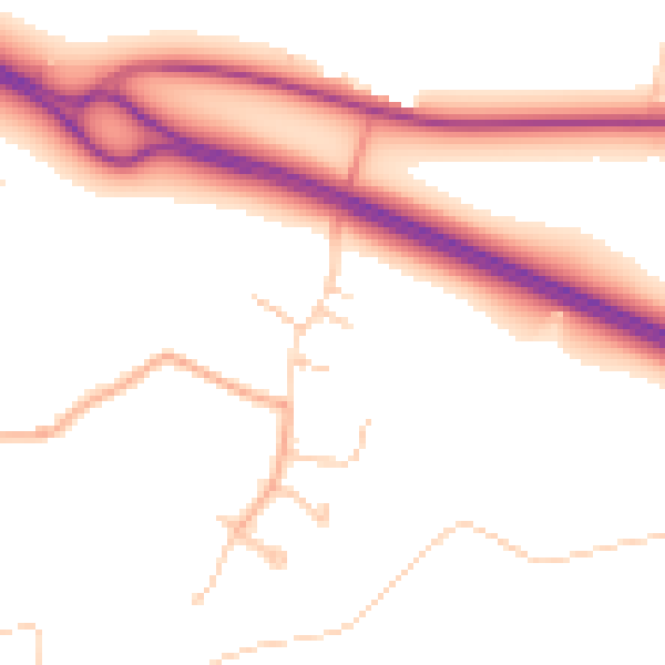Daytime road noise heatmap for CV23 9JT