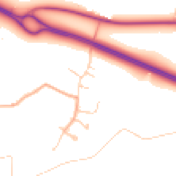 Daytime road noise heatmap for CV23 9JX