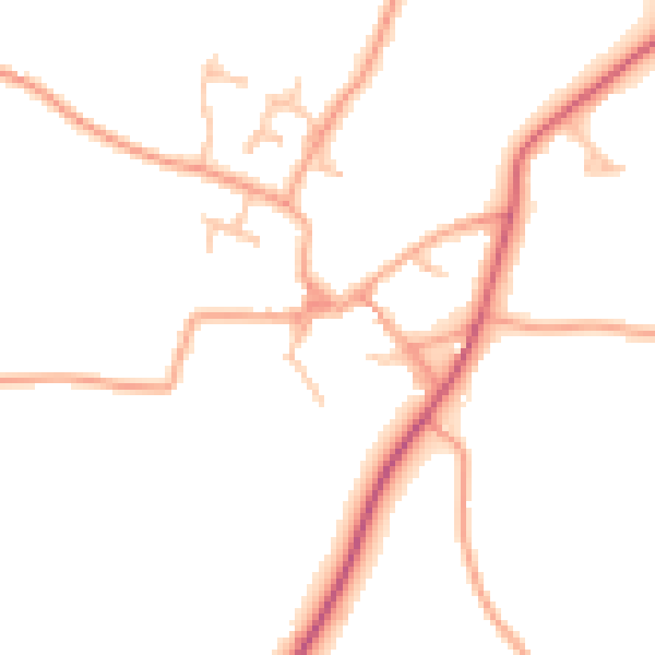 Daytime road noise heatmap for CV23 9LY