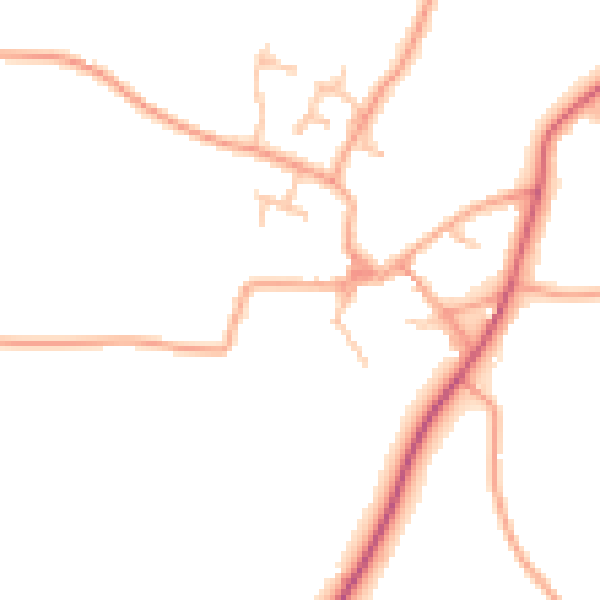 Daytime road noise heatmap for CV23 9NA