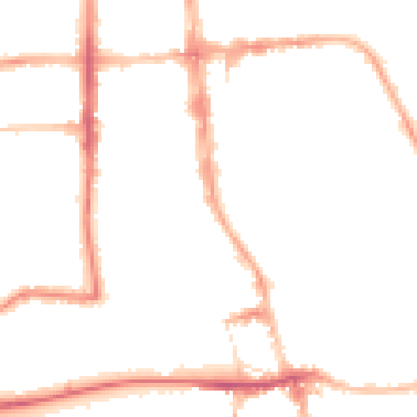 Night-time road noise heatmap for CV32 4AE