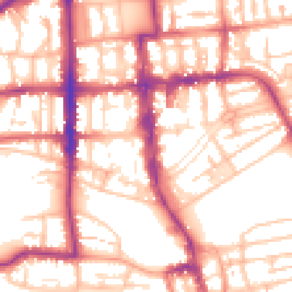 Daytime road noise heatmap for CV32 4AQ