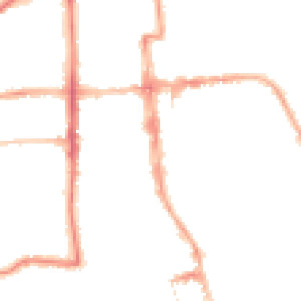 Night-time road noise heatmap for CV32 4AQ