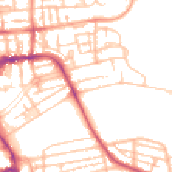 Daytime road noise heatmap for CV32 4EU