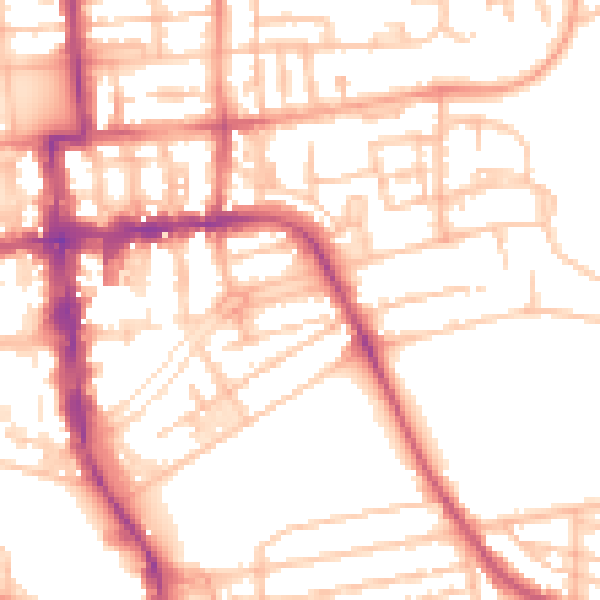 Daytime road noise heatmap for CV32 4JE