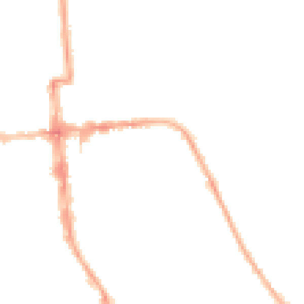 Night-time road noise heatmap for CV32 4JG