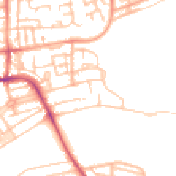 Daytime road noise heatmap for CV32 4JH