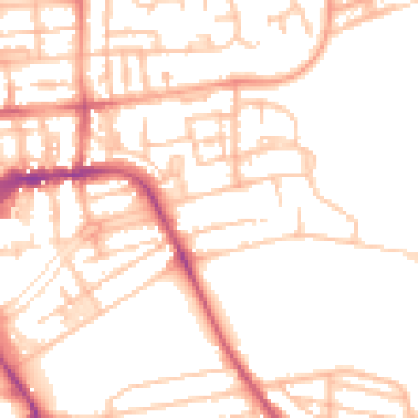 Daytime road noise heatmap for CV32 4JN