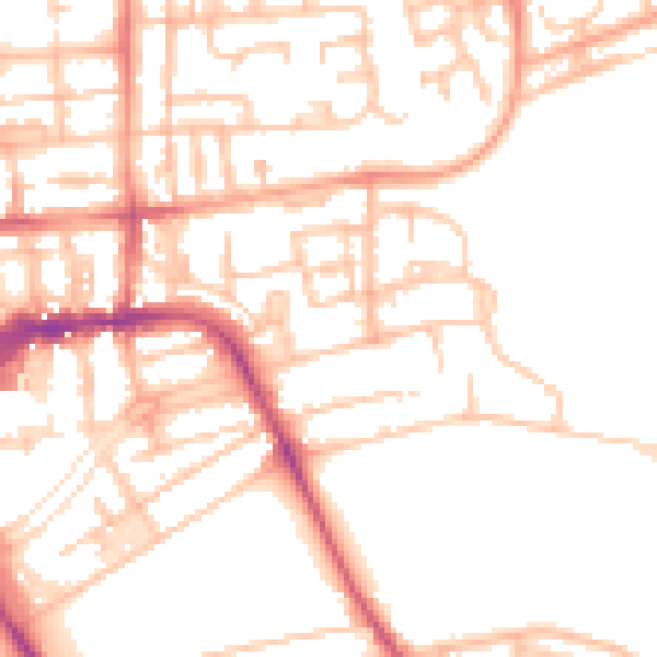 Daytime road noise heatmap for CV32 4JT