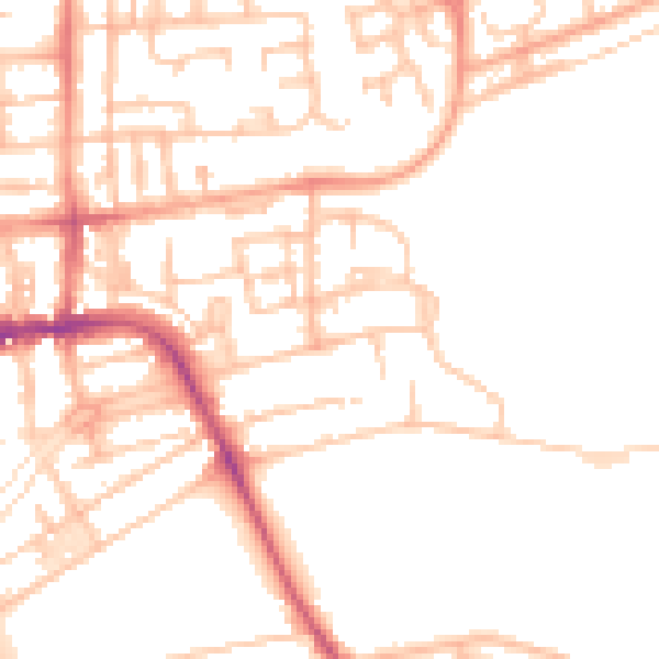 Daytime road noise heatmap for CV32 4JU