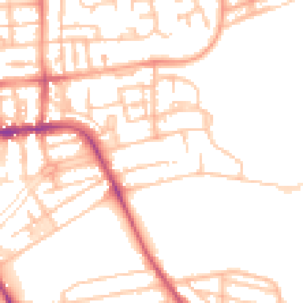 Daytime road noise heatmap for CV32 4JW