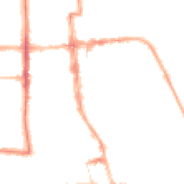 Night-time road noise heatmap for CV32 4NY