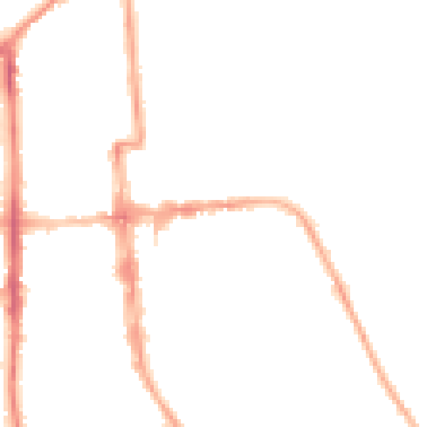 Night-time road noise heatmap for CV32 4QY