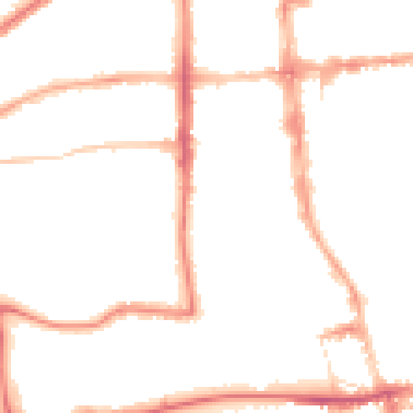 Night-time road noise heatmap for CV32 5AE