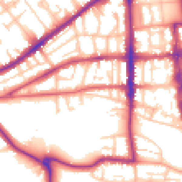 Daytime road noise heatmap for CV32 5AZ