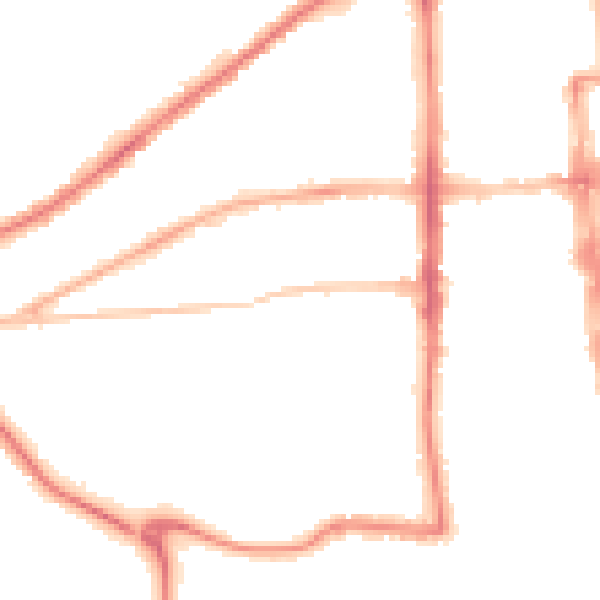 Night-time road noise heatmap for CV32 5AZ