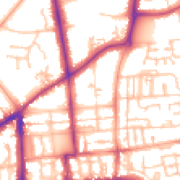 Daytime road noise heatmap for CV32 5BF