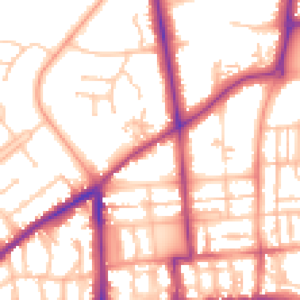 Daytime road noise heatmap for CV32 5DQ