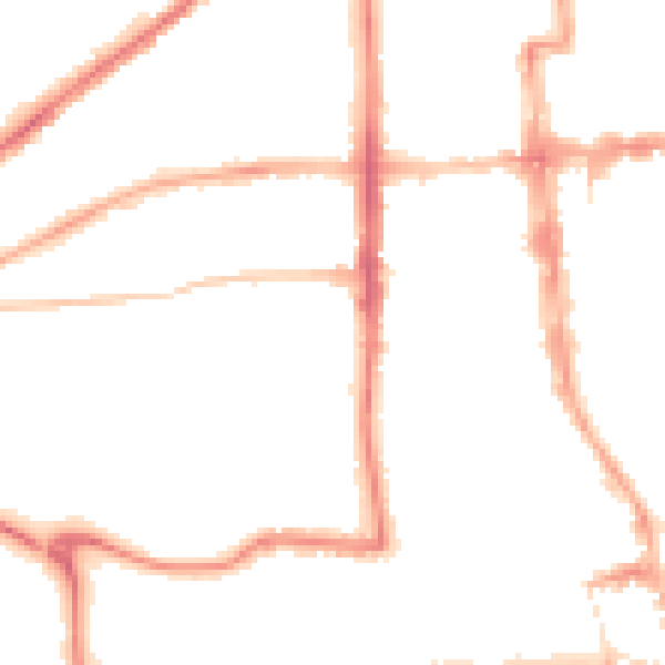Night-time road noise heatmap for CV32 5EU